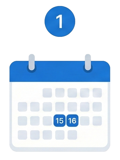 Calendar icon representing date selection